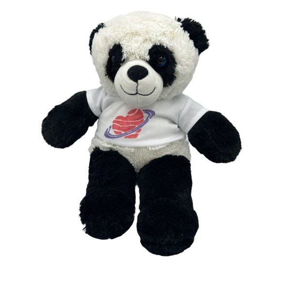 Teddy Mountain 16" Panda Teddy Bear with t-shirt Black White Soft - Picture 1 of 5